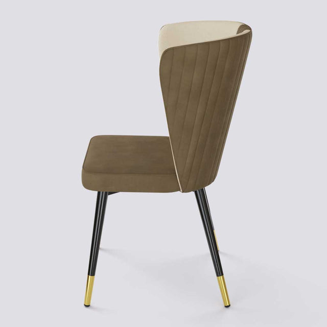 Wrap Dining Chair In Powder Coated + Gold Caps Metal Base | 490