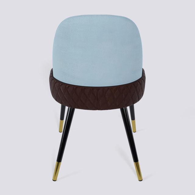 Birken Dining Chair In Powder Coated + Gold Caps Metal Base | 493