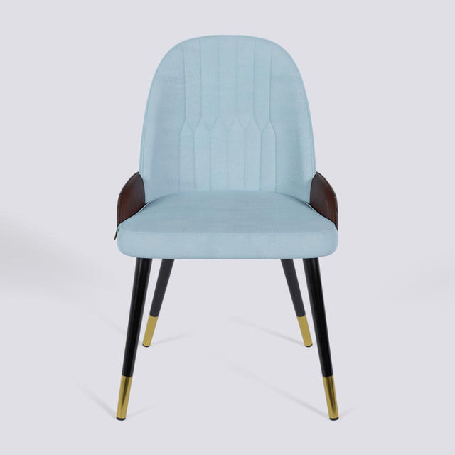 Birken Dining Chair In Powder Coated + Gold Caps Metal Base | 493