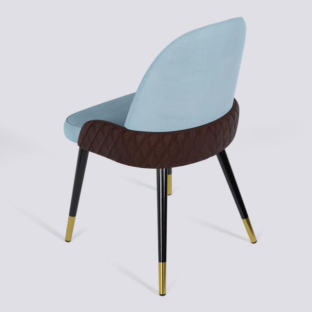 Birken Dining Chair In Powder Coated + Gold Caps Metal Base | 493