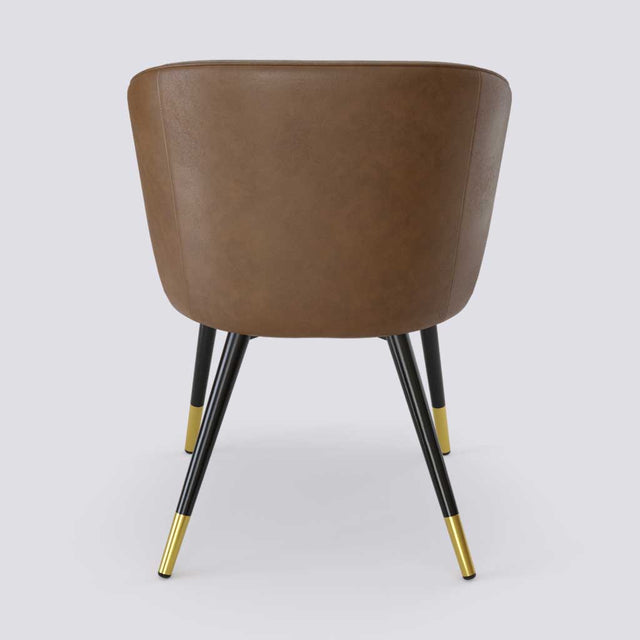 Rocky Dining Chair in Powder Coated + Gold Caps Metal Base | 494