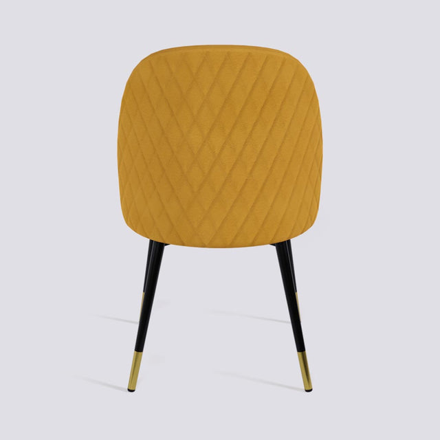 Fuze Dining Chair In Powder Coated + Gold Caps Metal Base | 495