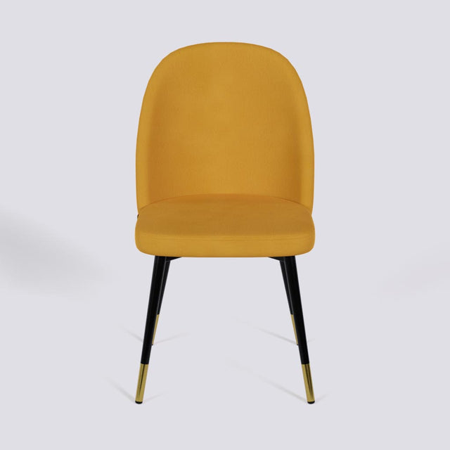 Fuze Dining Chair In Powder Coated + Gold Caps Metal Base | 495