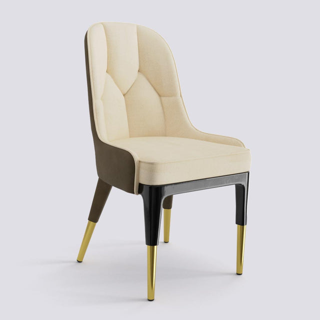 Iconic Dining Chair In Wooden Polish + Gold Cap | 503