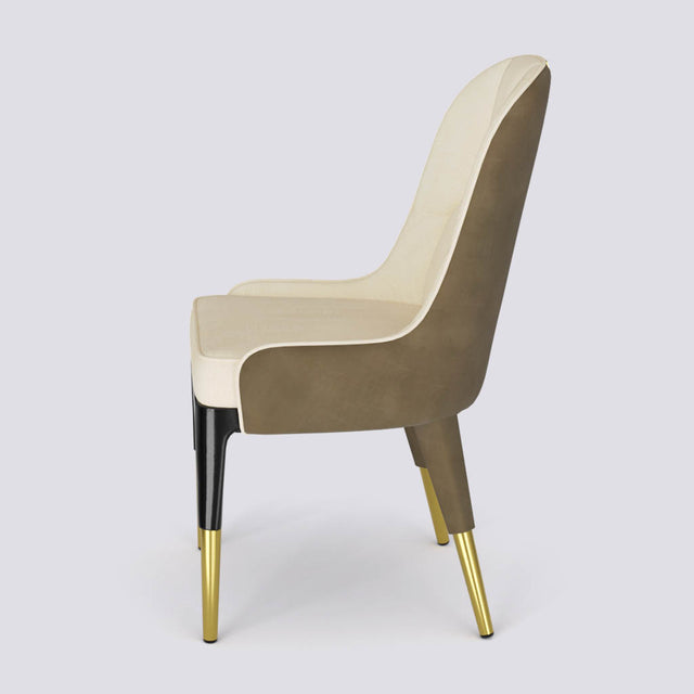 Iconic Dining Chair In Wooden Polish + Gold Cap | 503