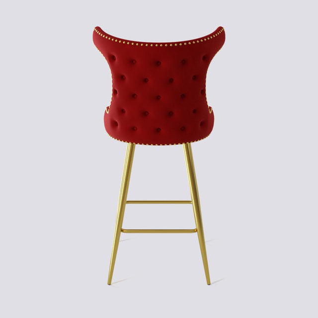 Cowboy Bar Stool In Gold Electroplated Metal Base With Brass Pins | 629