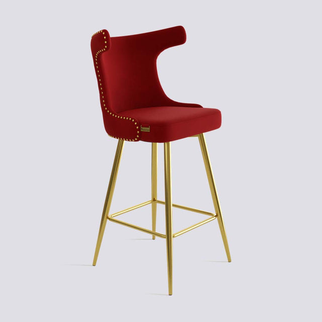 Cowboy Bar Stool In Gold Electroplated Metal Base With Brass Pins | 629