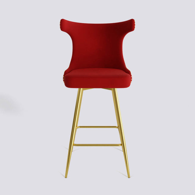 Cowboy Bar Stool In Gold Electroplated Metal Base With Brass Pins | 629