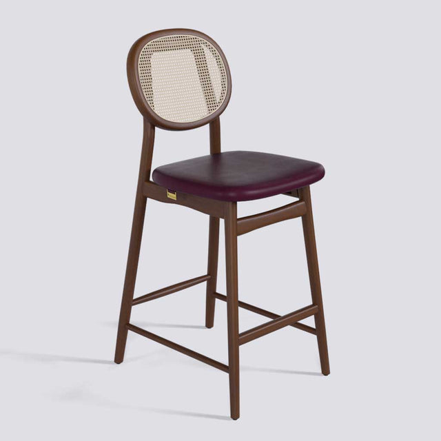 Fresco Bar Stool in Wooden Base With Cane | 633