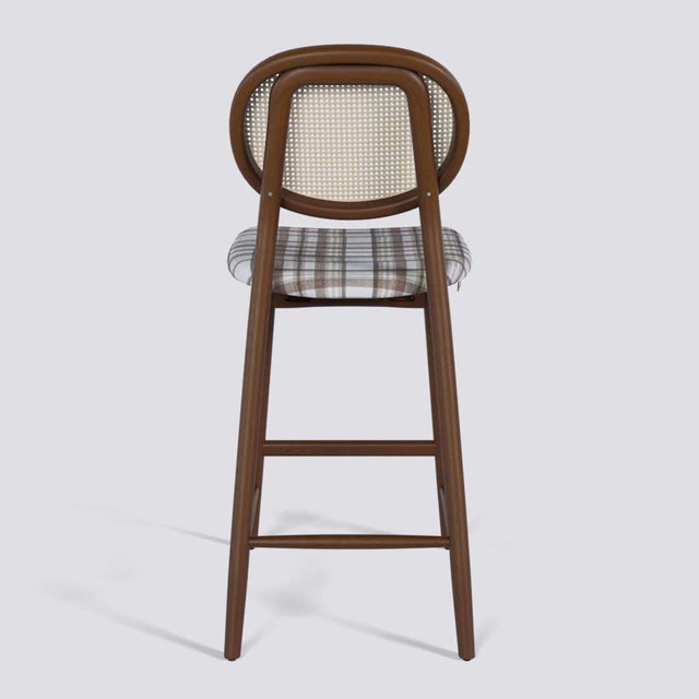 Fresco Bar Stool in Wooden Base With Cane (Printed) | 633