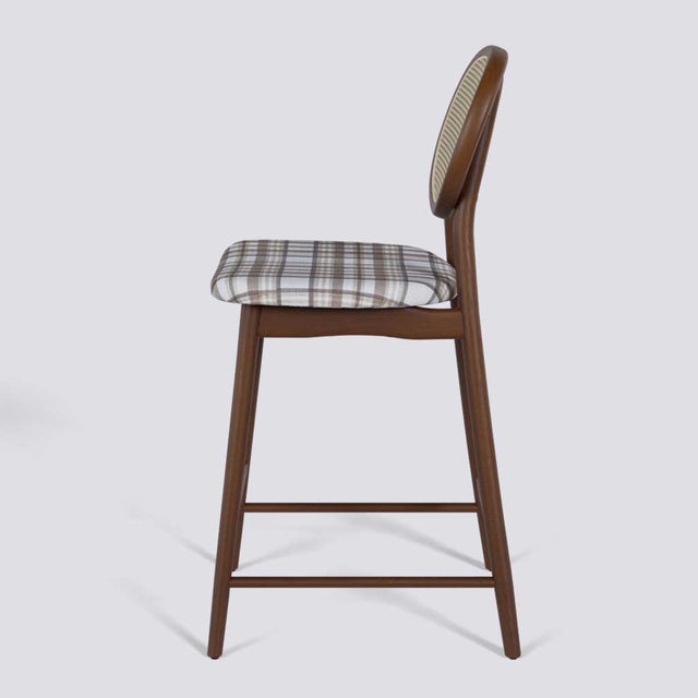 Fresco Bar Stool in Wooden Base With Cane (Printed) | 633