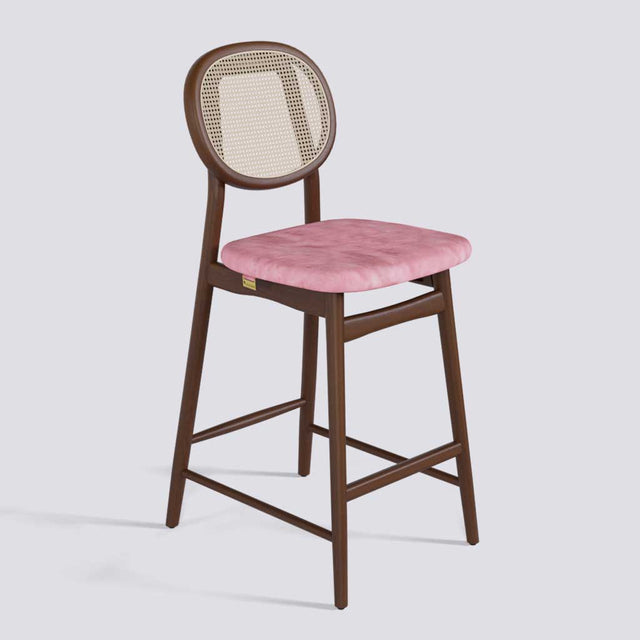 Fresco Bar Stool in Wooden Base With Cane (Printed) | 633
