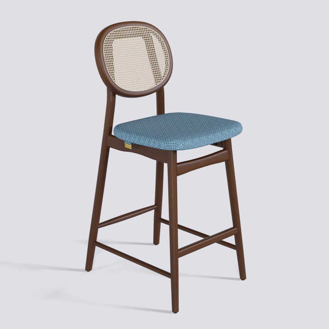 Fresco Bar Stool in Wooden Base With Cane (Printed) | 633
