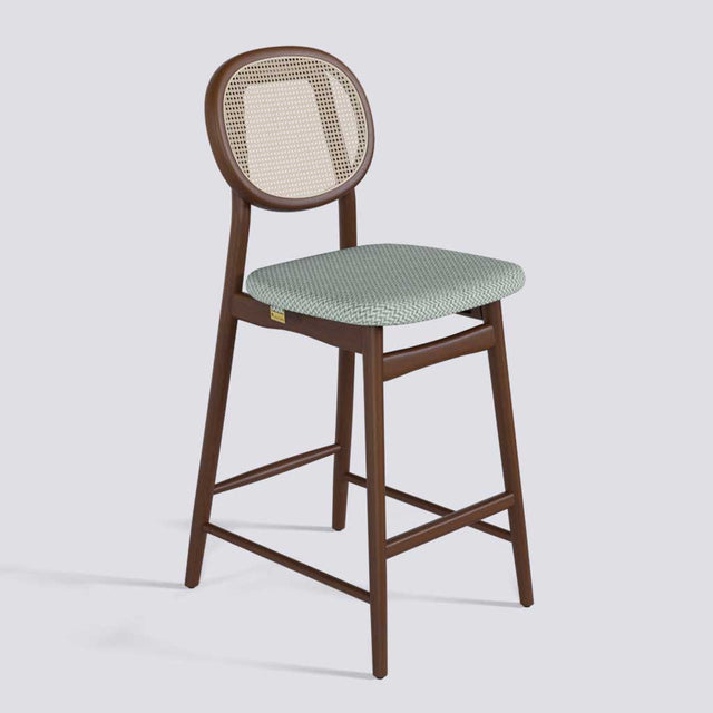 Fresco Bar Stool in Wooden Base With Cane (Printed) | 633