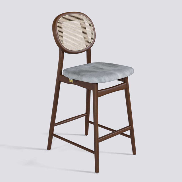 Fresco Bar Stool in Wooden Base With Cane (Printed) | 633