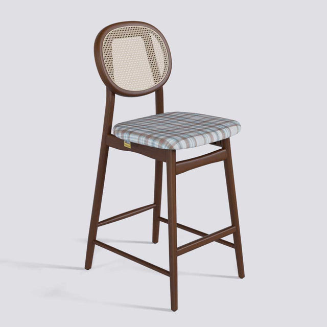 Fresco Bar Stool in Wooden Base With Cane (Printed) | 633