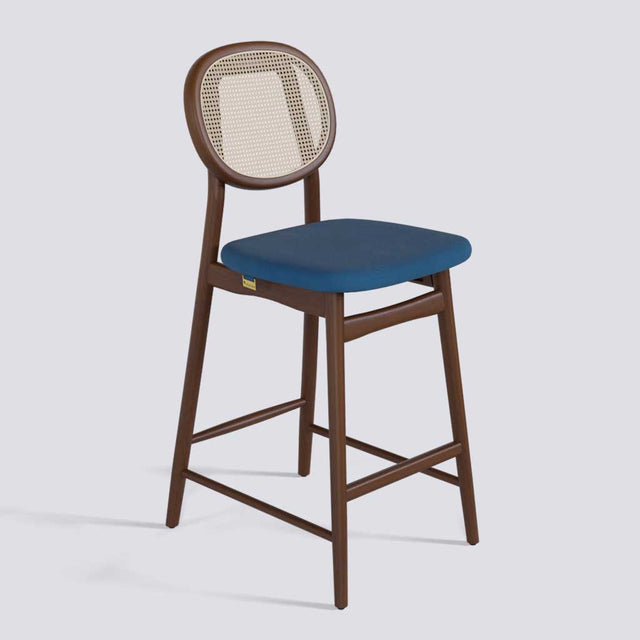Fresco Bar Stool in Wooden Base With Cane | 633