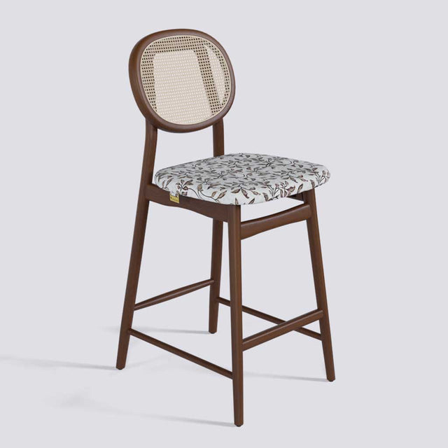 Fresco Bar Stool in Wooden Base With Cane (Printed) | 633
