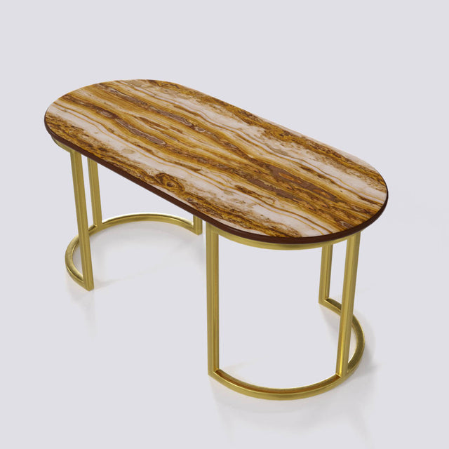 Java Coffee Table In Electroplated Metal Base | 1401