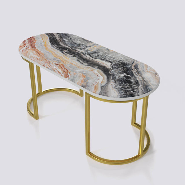 Java Coffee Table In Electroplated Metal Base | 1401