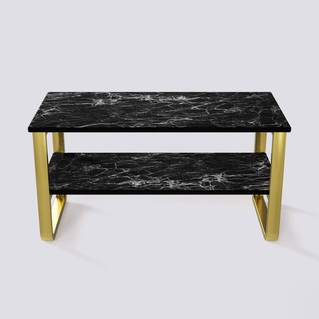 Bean Double Decker Coffee Table In Electroplated Metal Base | 1404