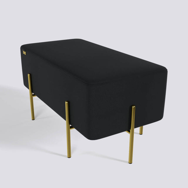 Rectangle Ottoman In Gold Electroplated Metal Base | 36" x 18"