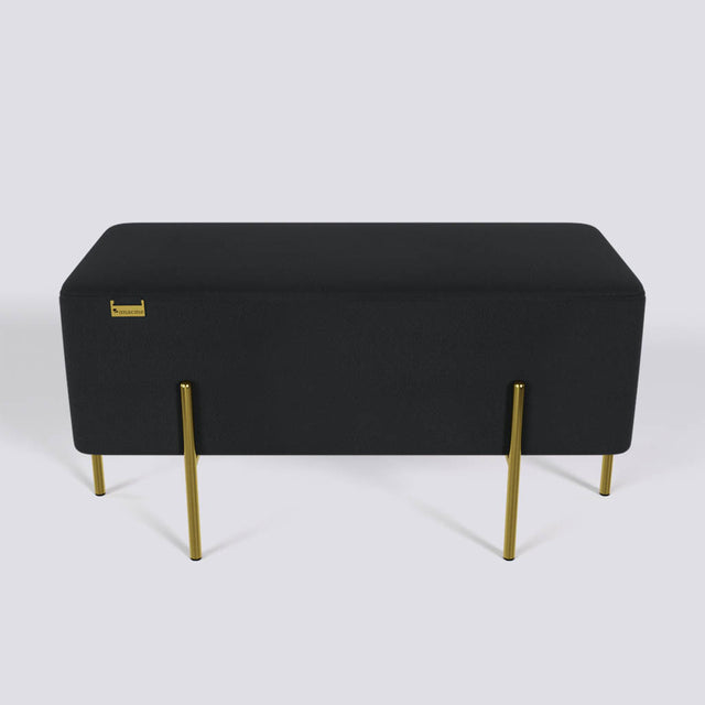 Rectangle Ottoman In Gold Electroplated Metal Base | 36" x 18"