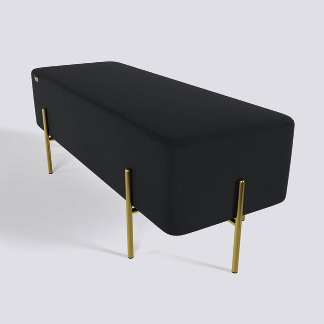 Rectangle Ottoman In Gold Electroplated Metal Base | 50" x 18"