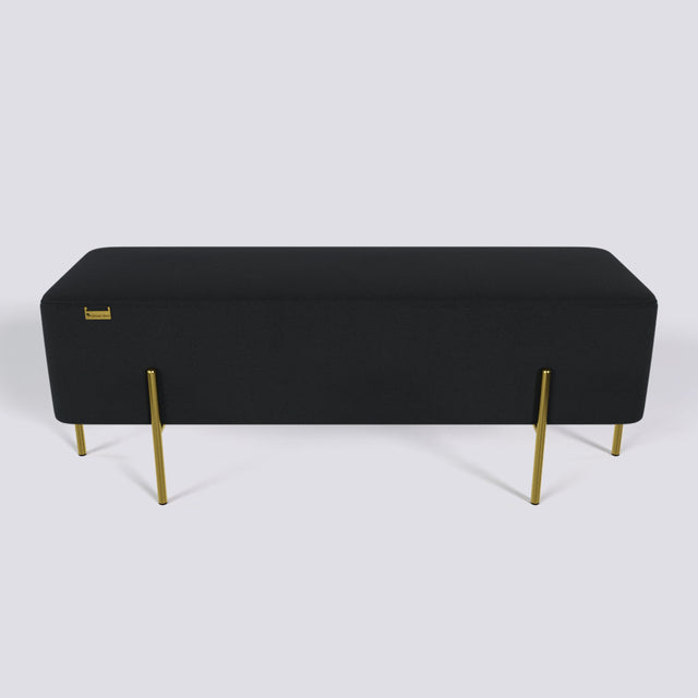 Rectangle Ottoman In Gold Electroplated Metal Base | 50" x 18"