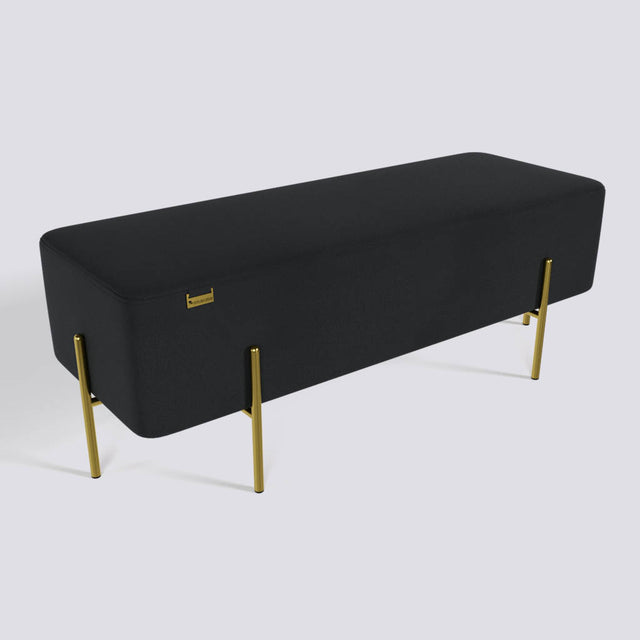 Rectangle Ottoman In Gold Electroplated Metal Base | 50" x 18"