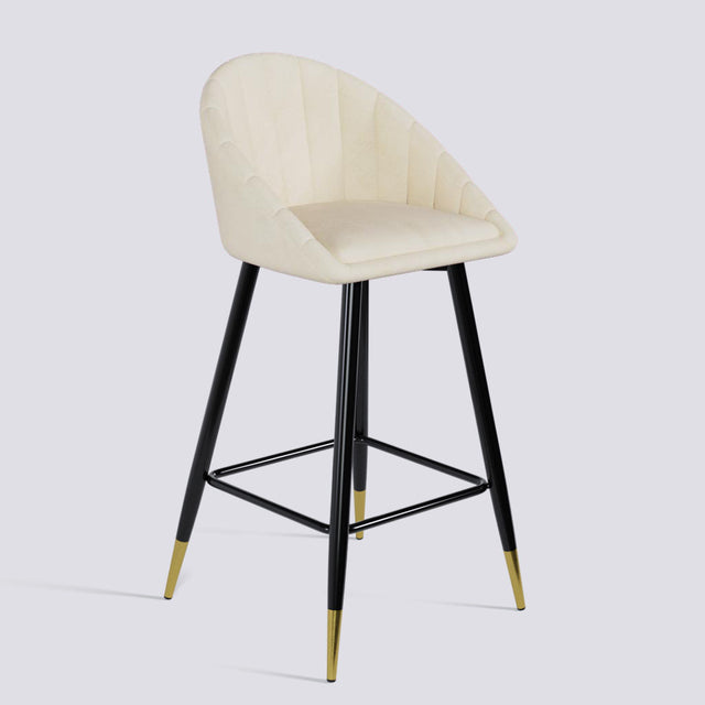 Bar Stool 605 In Powder Coated + Gold Caps Metal Base