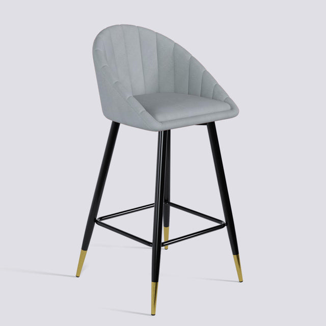 Bar Stool 605 In Powder Coated + Gold Caps Metal Base