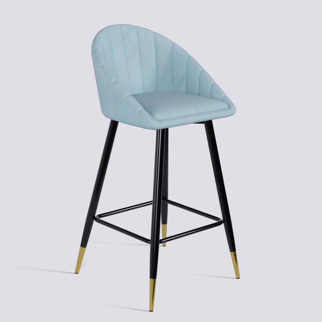 Bar Stool 605 In Powder Coated + Gold Caps Metal Base