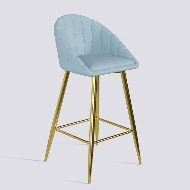Bar Stool 605 In Gold Electroplated Metal Base