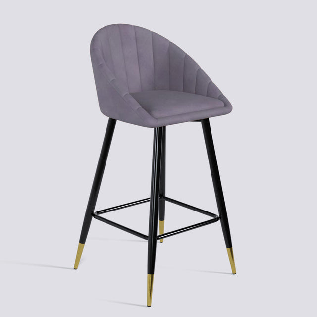 Bar Stool 605 In Powder Coated + Gold Caps Metal Base