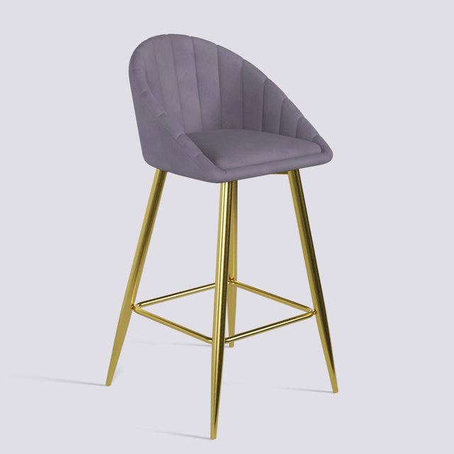 Bar Stool 605 In Gold Electroplated Metal Base