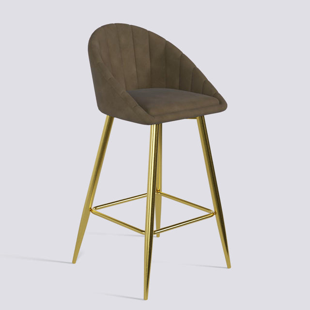 Bar Stool 605 In Gold Electroplated Metal Base