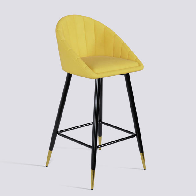 Bar Stool 605 In Powder Coated + Gold Caps Metal Base