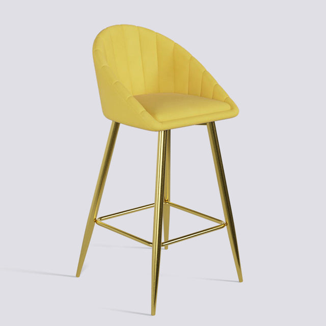Bar Stool 605 In Gold Electroplated Metal Base