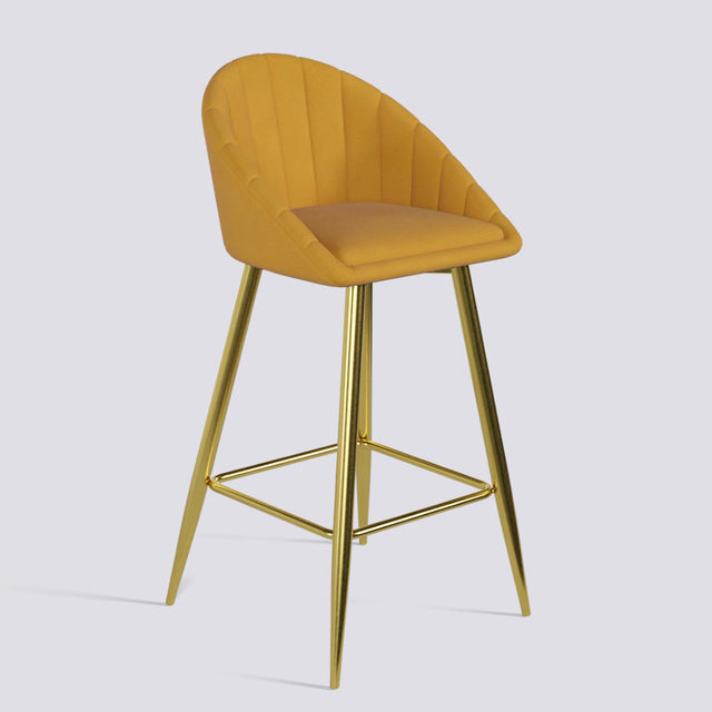 Bar Stool 605 In Gold Electroplated Metal Base