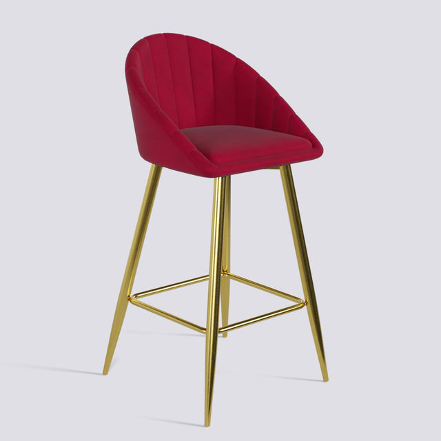Bar Stool 605 In Gold Electroplated Metal Base