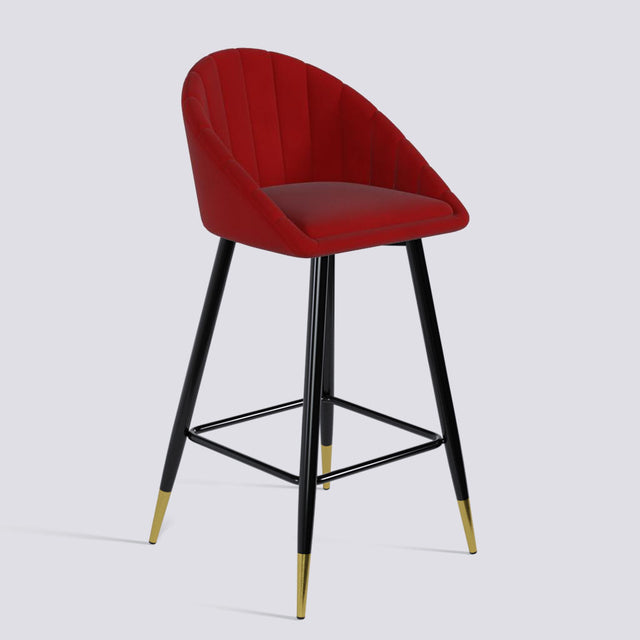 Bar Stool 605 In Powder Coated + Gold Caps Metal Base