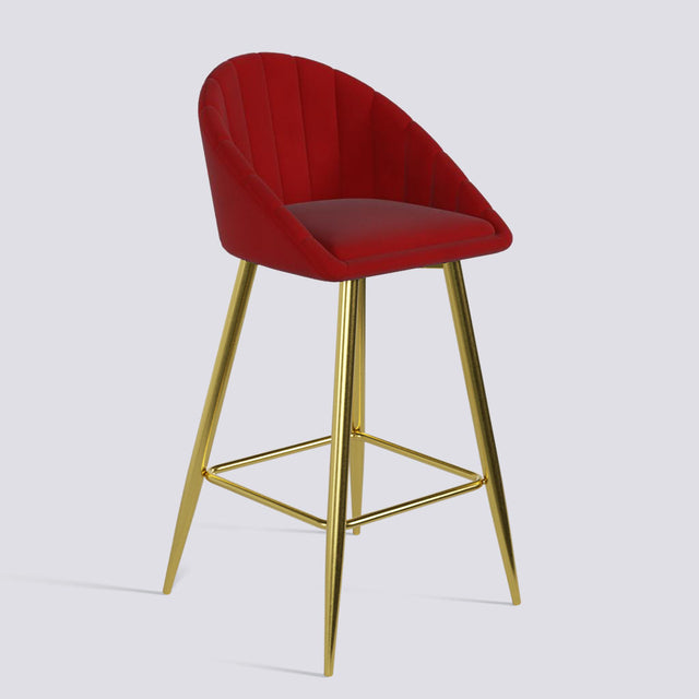 Bar Stool 605 In Gold Electroplated Metal Base
