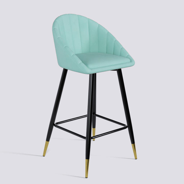 Bar Stool 605 In Powder Coated + Gold Caps Metal Base