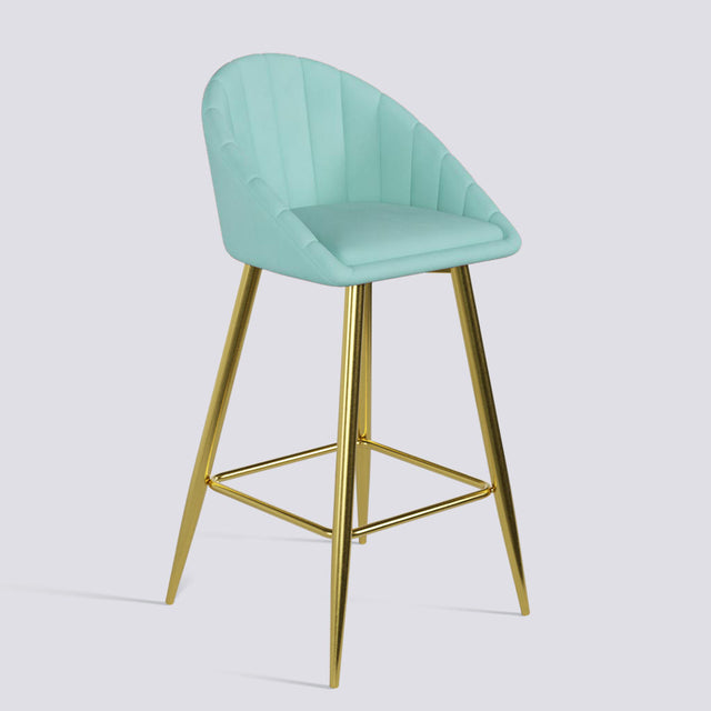 Bar Stool 605 In Gold Electroplated Metal Base