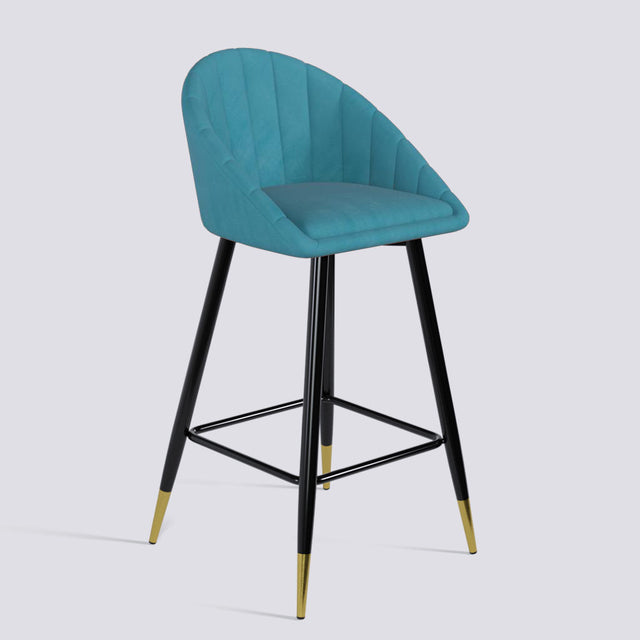 Bar Stool 605 In Powder Coated + Gold Caps Metal Base