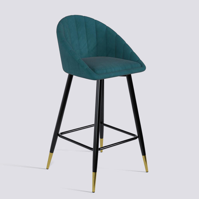 Bar Stool 605 In Powder Coated + Gold Caps Metal Base