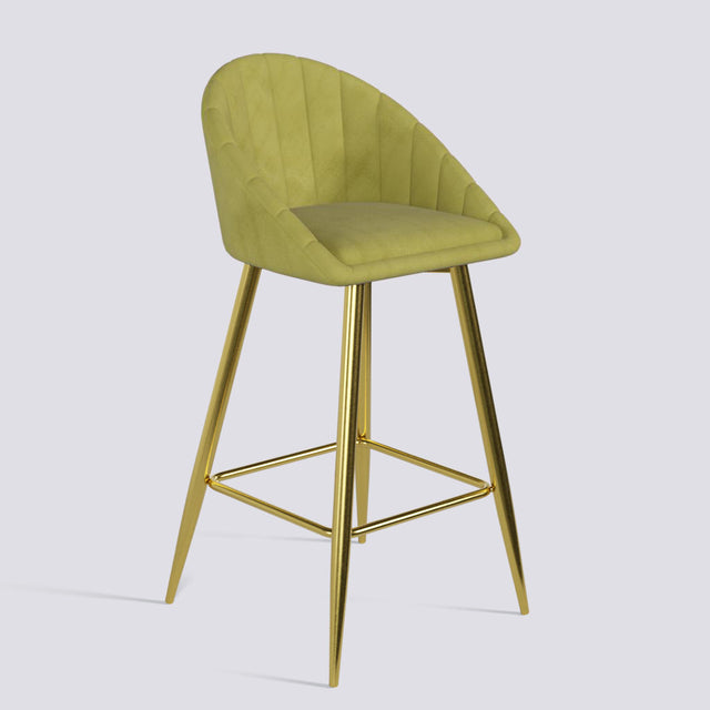 Bar Stool 605 In Gold Electroplated Metal Base