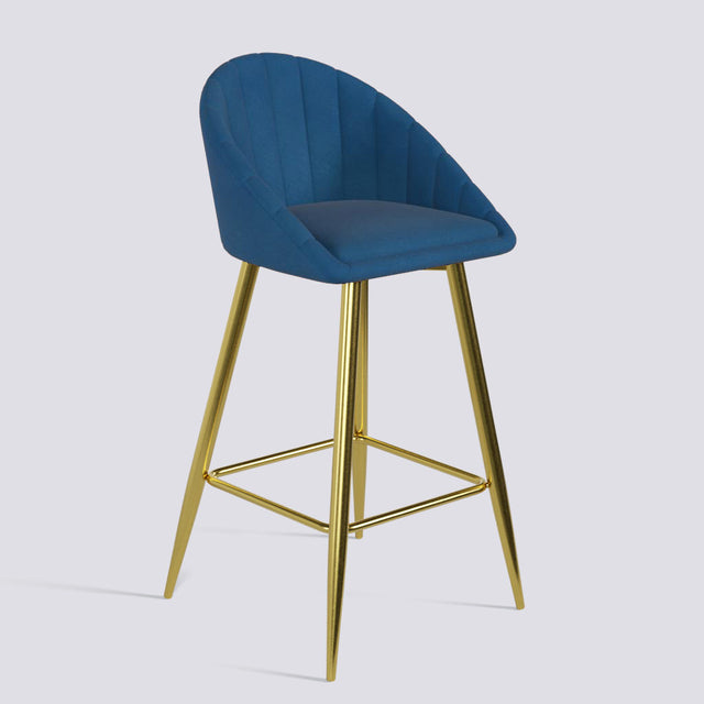 Bar Stool 605 In Gold Electroplated Metal Base