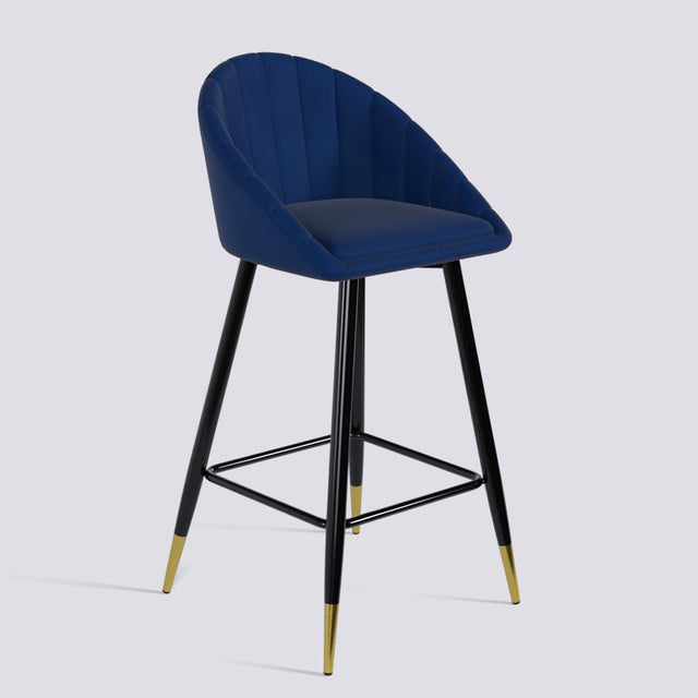 Bar Stool 605 In Powder Coated + Gold Caps Metal Base